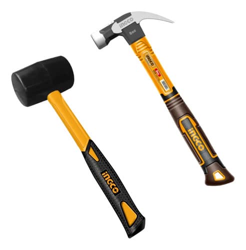 Kit De Martillos Ingco: Carpintero Con Uña Curva Y Goma Antivibración