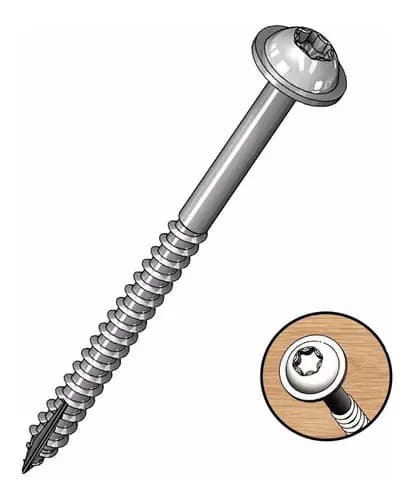 Tornillo Milescraft Con Cabeza Bridada, Rosca Gruesa, 2.0