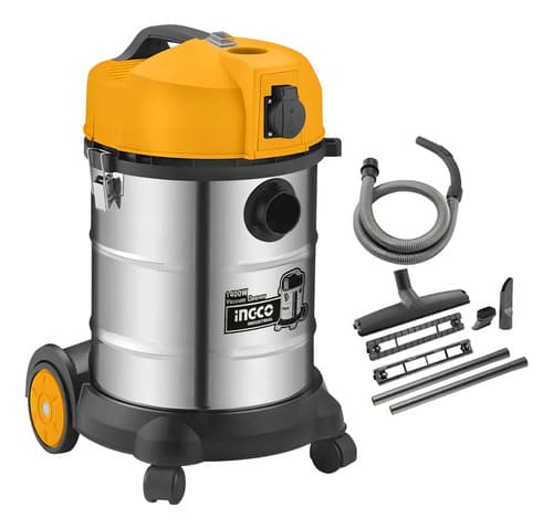 Aspiradora Seco Humedo Ingco 1400w Ingco Vc14301 C Plateado/amarillo/negro